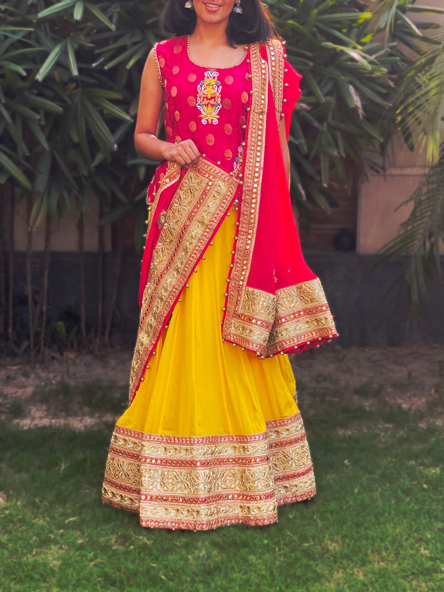 Cream color georgette designer saree for wedding function – Joshindia