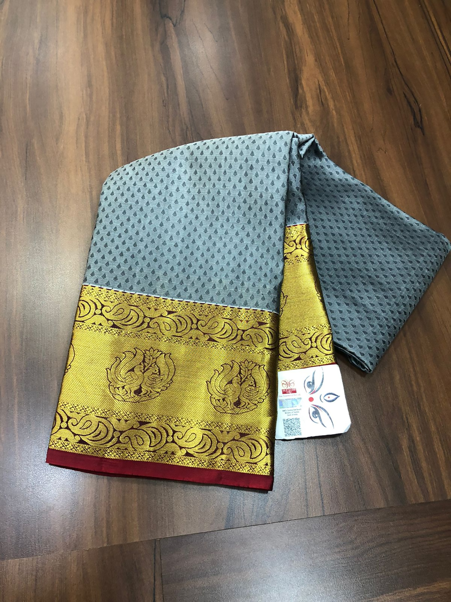 Kollam Silk Sarees | kollam pattu Saree with all over checks and buties  sarees design online from weavers | KOLP0000670