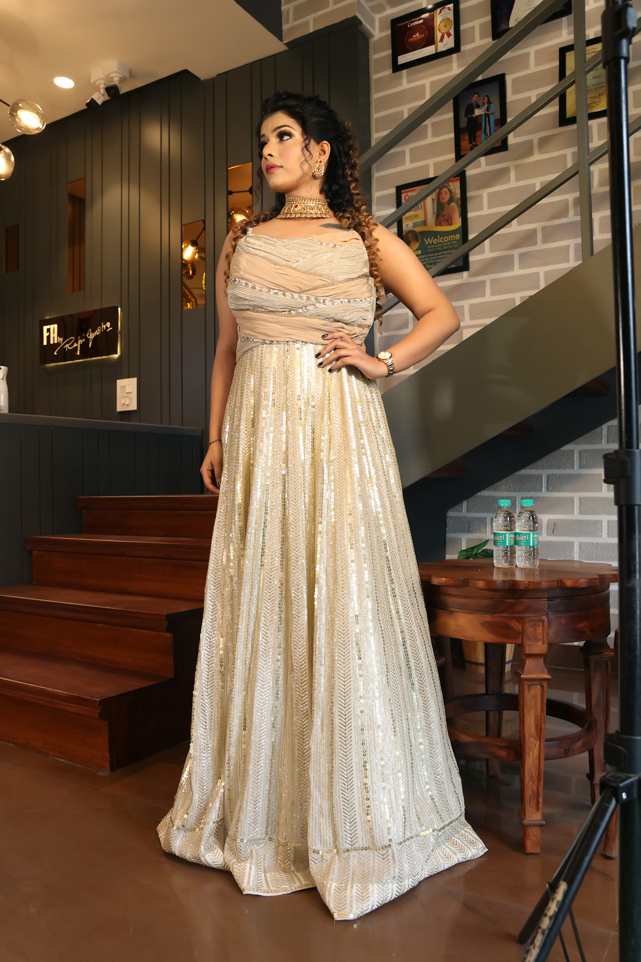 Opera Brown Indo-Western Dress – AMRUT