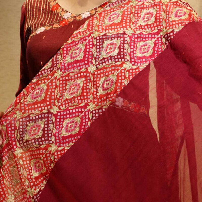Onion Colour Embroidered Suit