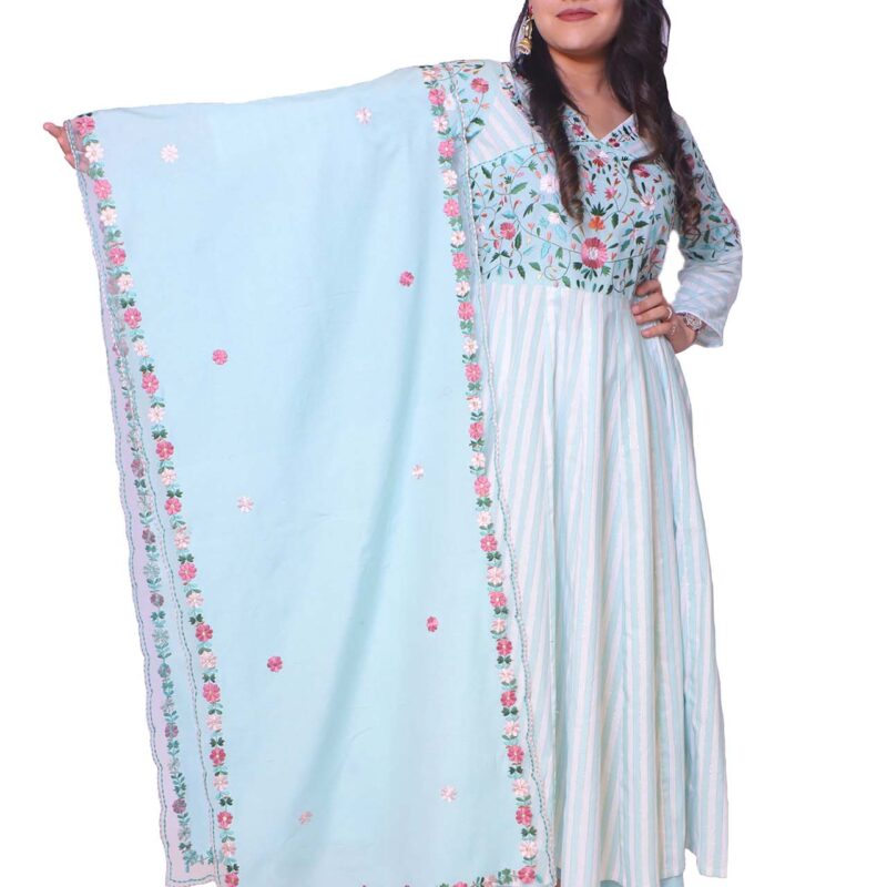 Off White Anarkali Suit With Pant