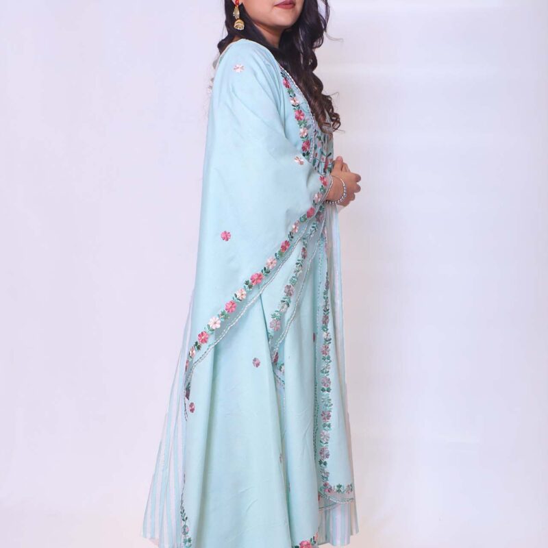 Off White Anarkali Suit With Pant
